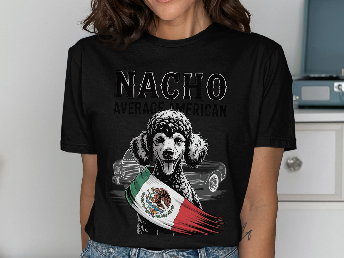 Nacho Average American Poodle Graphic Print T-Shirt product