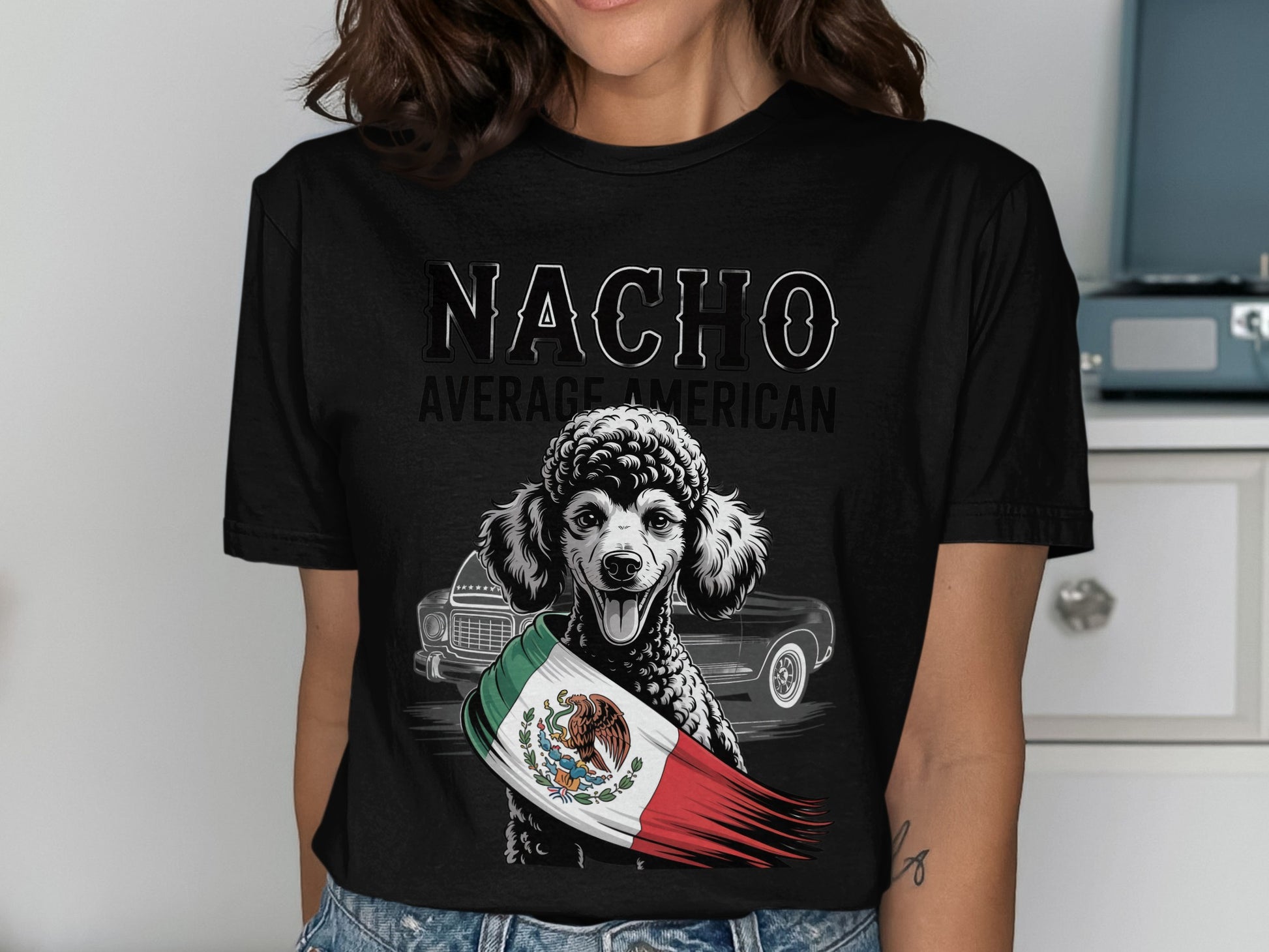 Nacho Average American Poodle Graphic Print T-Shirt product