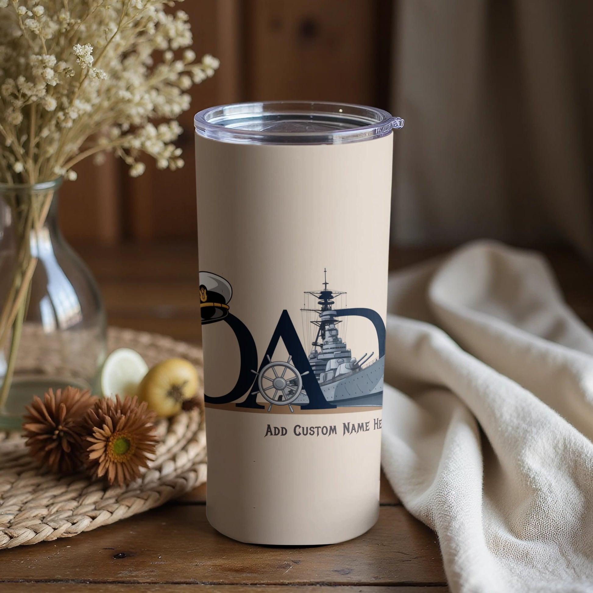 Dad Themed Tumbler with Custom Name Personalized Product