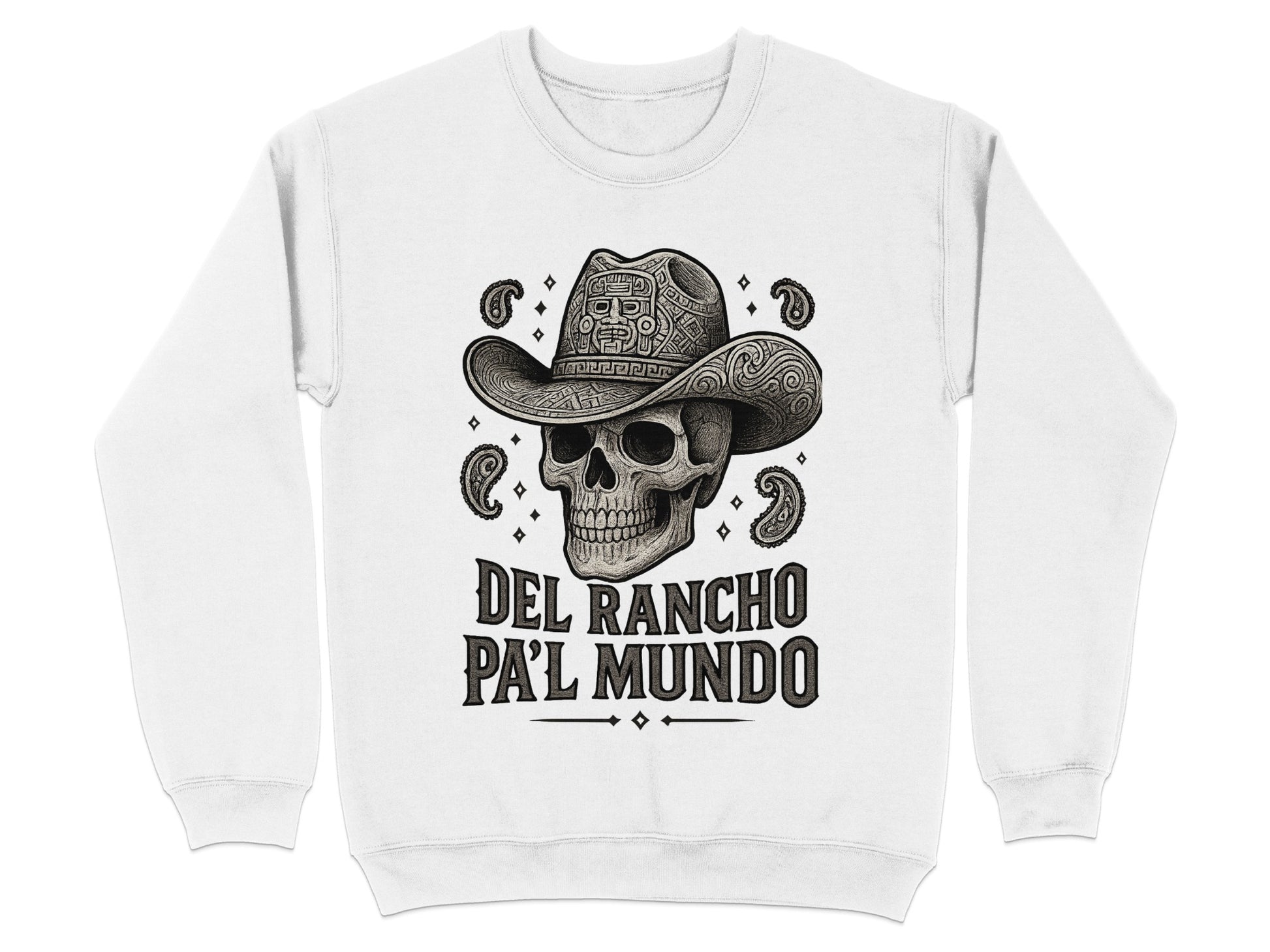 Del Rancho Pa'l Mundo Skull Cowboy Sweater