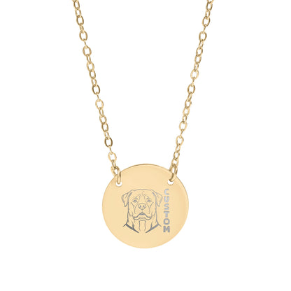 Rottweiler Dog Personalized Custom Necklace Pet Gift Idea