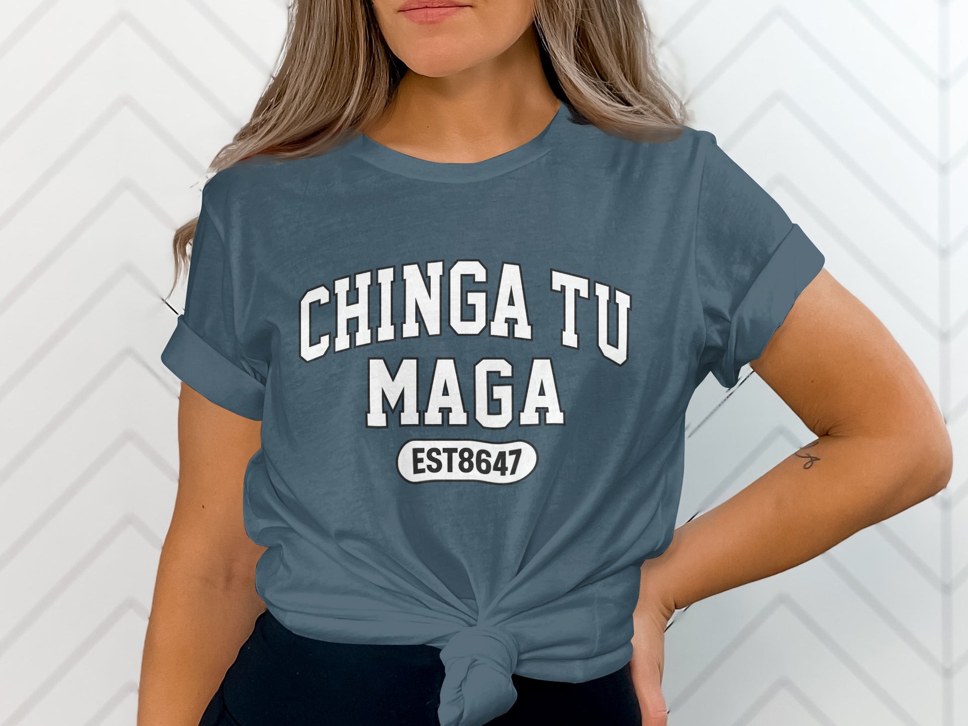Chinga Tu Maga Est8647 Graphic Tee Shirt
