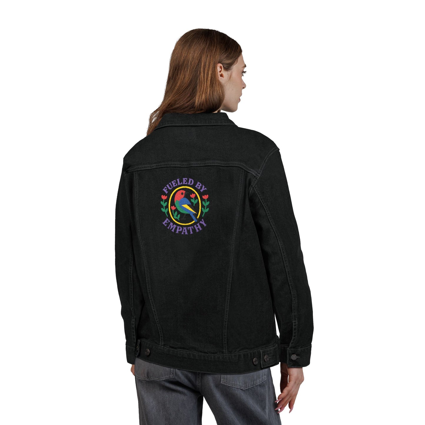 Embroidered Unisex Denim Jacket - Express Yourself with Unique Stitching, Casual Streetwear, Summer Festivals, Gifts for Trendsetters, [...]