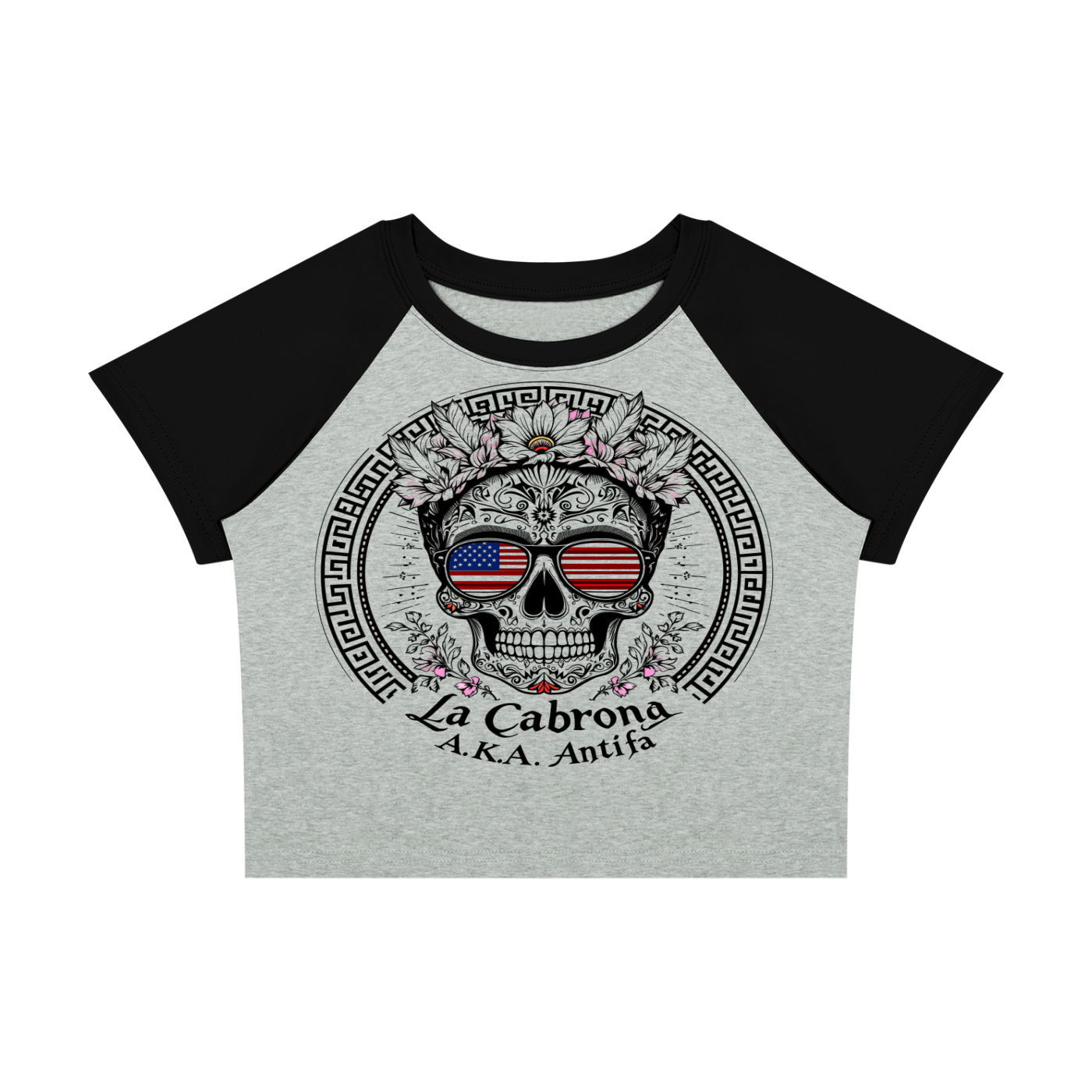 Antifa Funny Crop Tee Women’s Raglan Color Block Baby T-Shirt