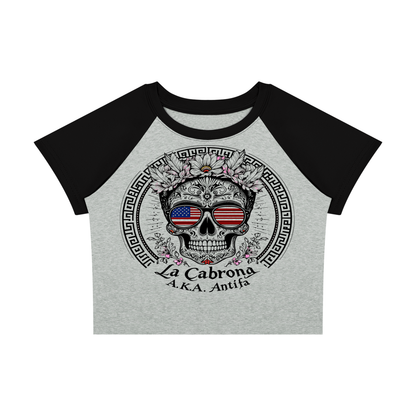 Antifa Funny Crop Tee Women’s Raglan Color Block Baby T-Shirt