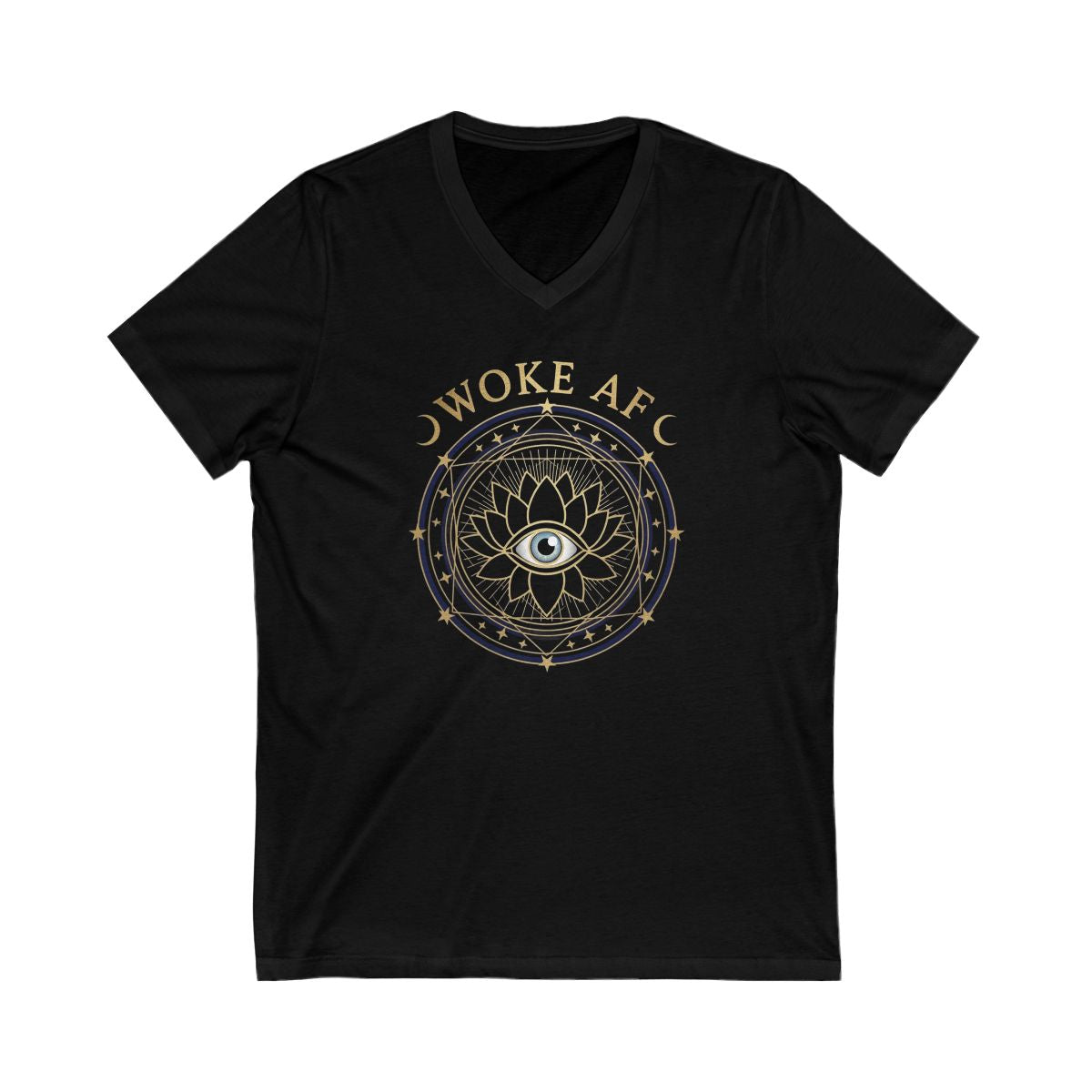 Woke AF Eye Design Mandala Graphic V Neck T Shirt product