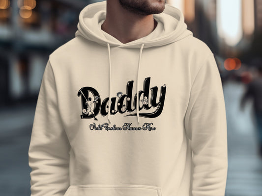 Vintage Style Daddy Custom Name Text Hoodie product