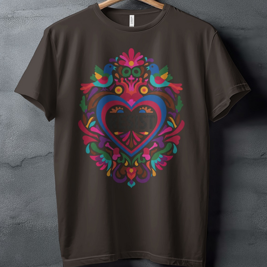 Vibrant Folk Art Heart Birds EXIST Pattern product type