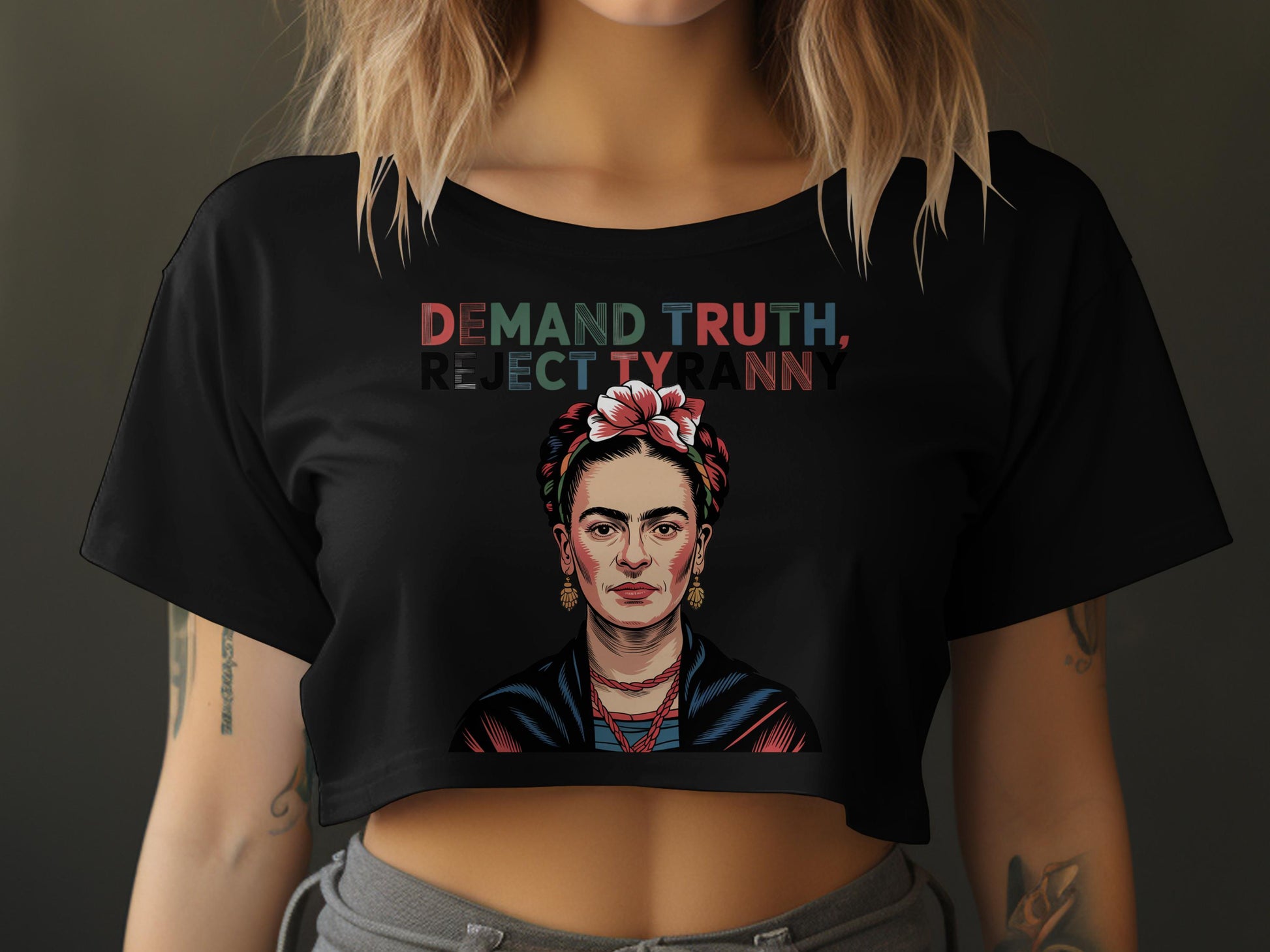 Demand Truth Reject Tyranny Illustrated Crop Top product type
