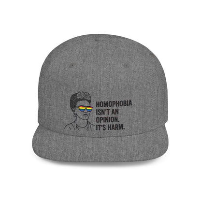 Frida Kahlo-Inspired Flat Bill Snapback Hat | LGBTQ+ Pride Apparel, Statement Cap, Fashion Accessory, Gift for Activists, Casual Wear