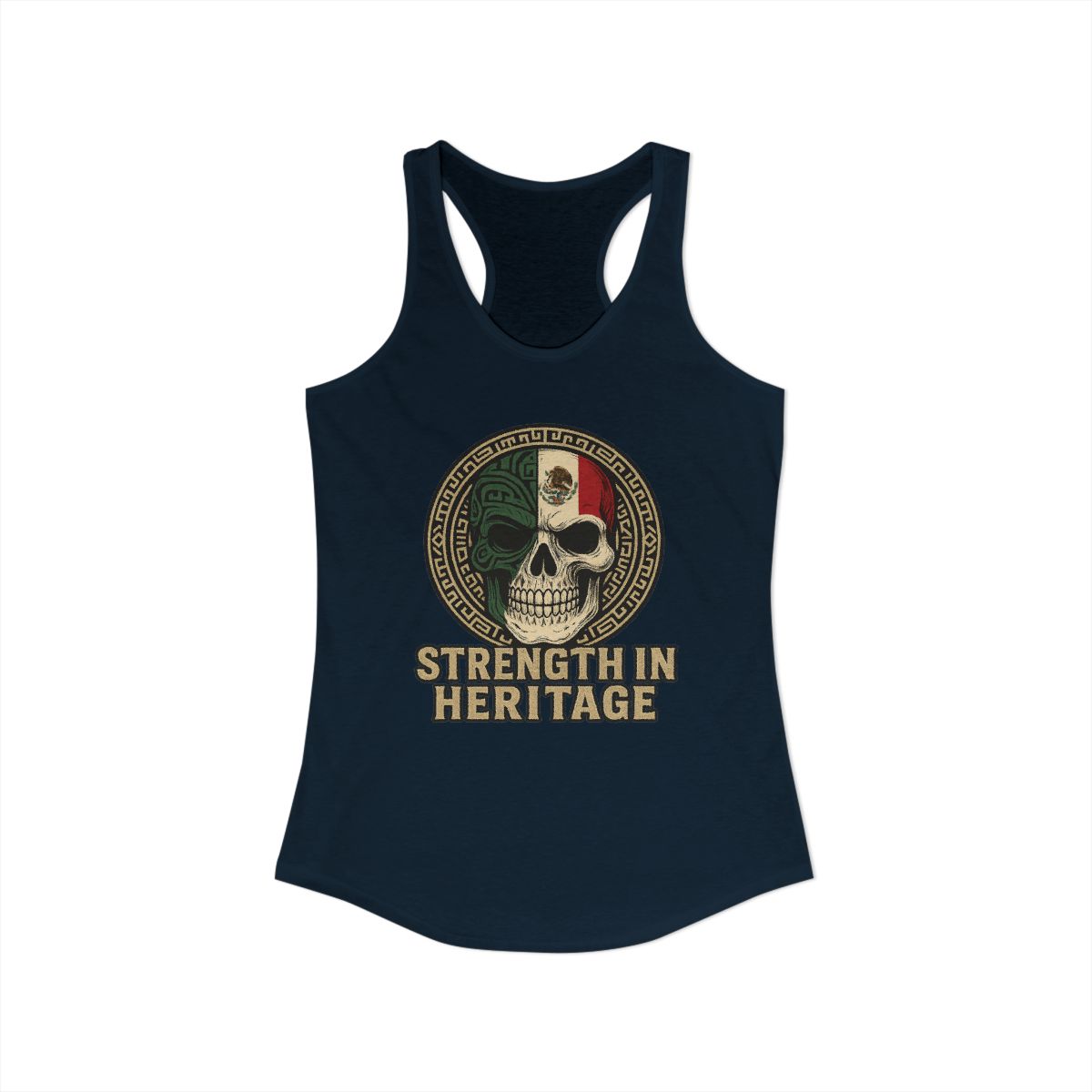 Strength In Heritage Skull Design Racerback Tank