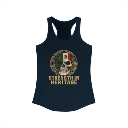 Strength In Heritage Skull Design Racerback Tank