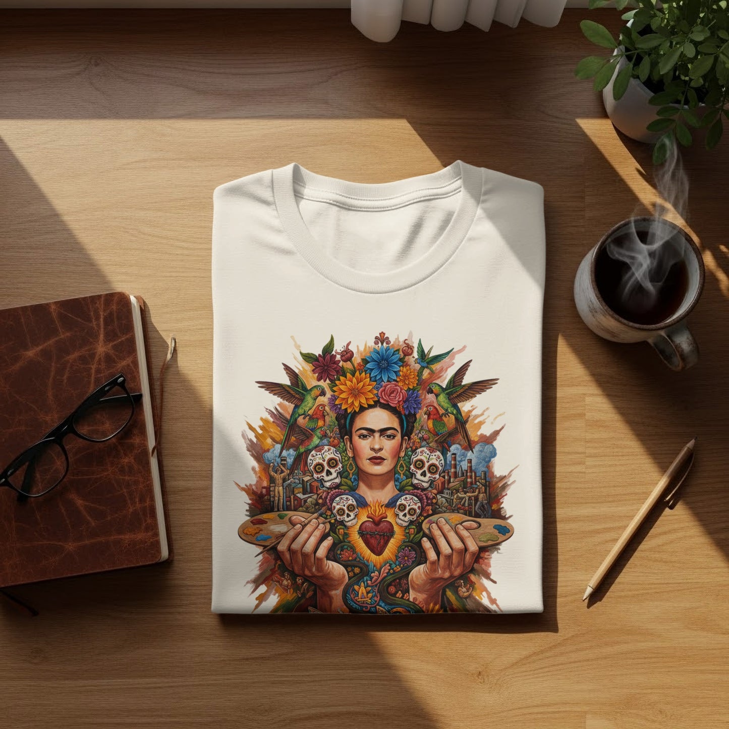 Frida Kahlo Artist Portrait Floral Skulls Birds product type