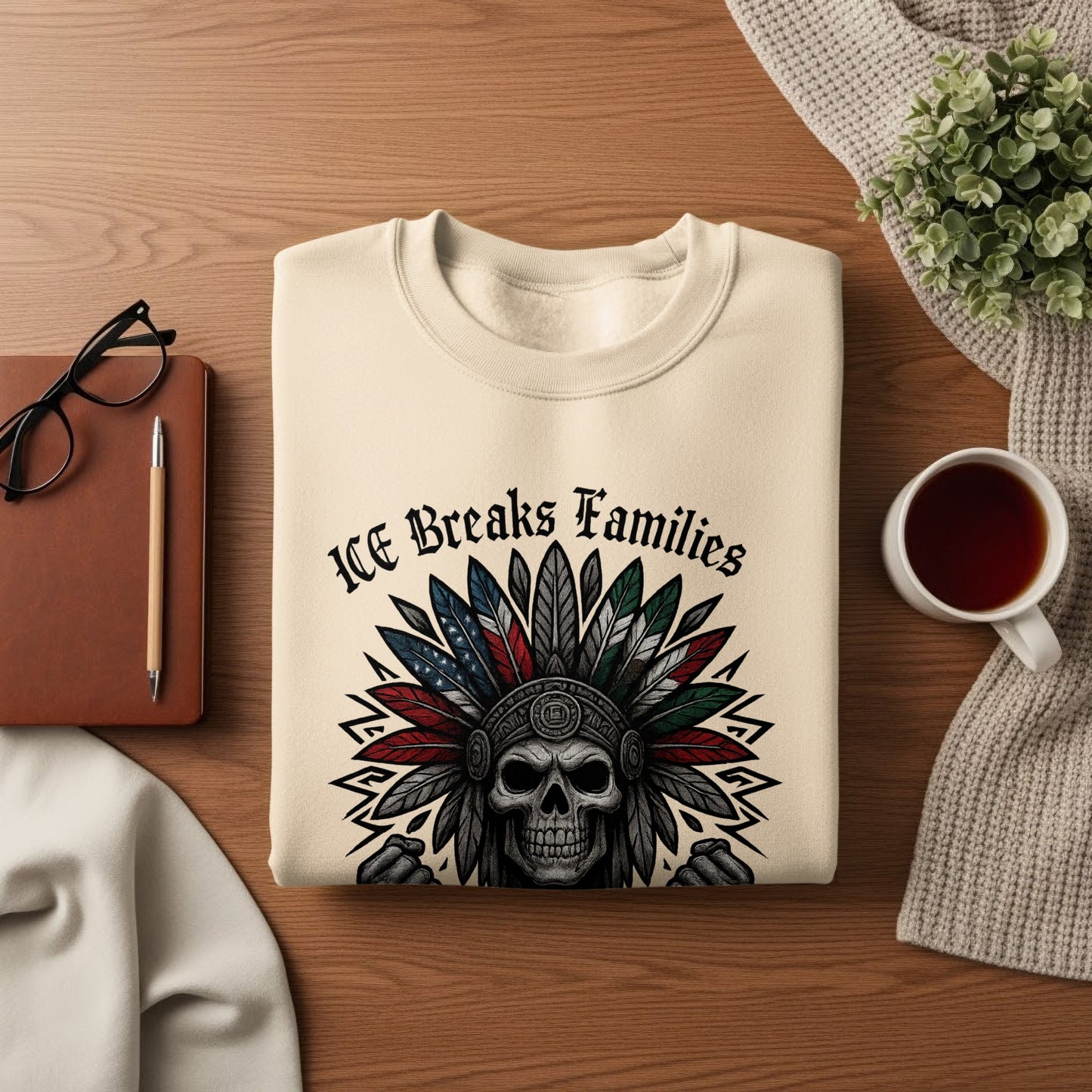 ICE Breaks Families Skull Graphic Sweatshirt