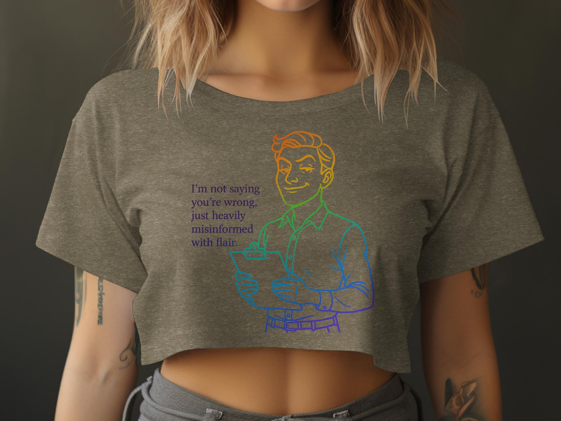 Heavily Misinformed Cartoon Character Cropped Top product type