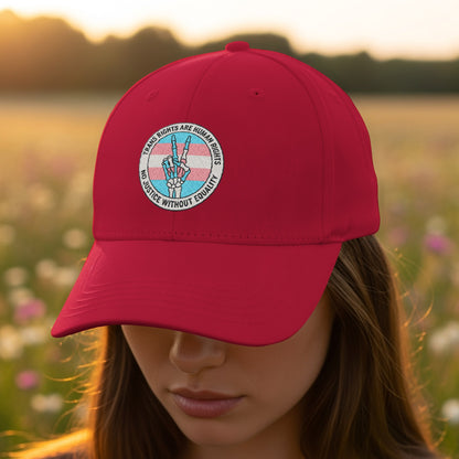 Red Peace and Human Rights Embroidered Cap product