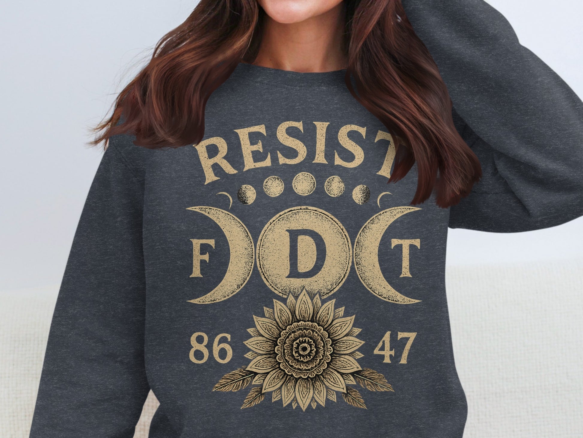 Resist FDT Moon Phases 86 47 Sunflower Sweatshirt Product