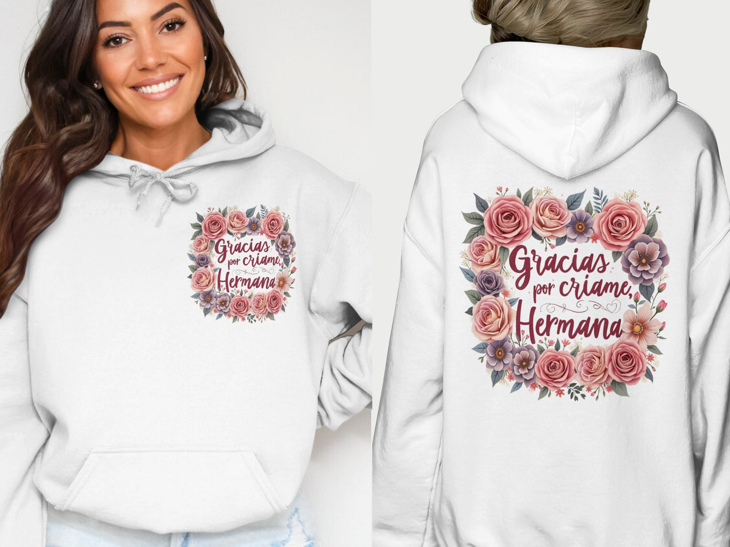 Grateful Floral Hoodie Gracias Por Criarme Hermana product