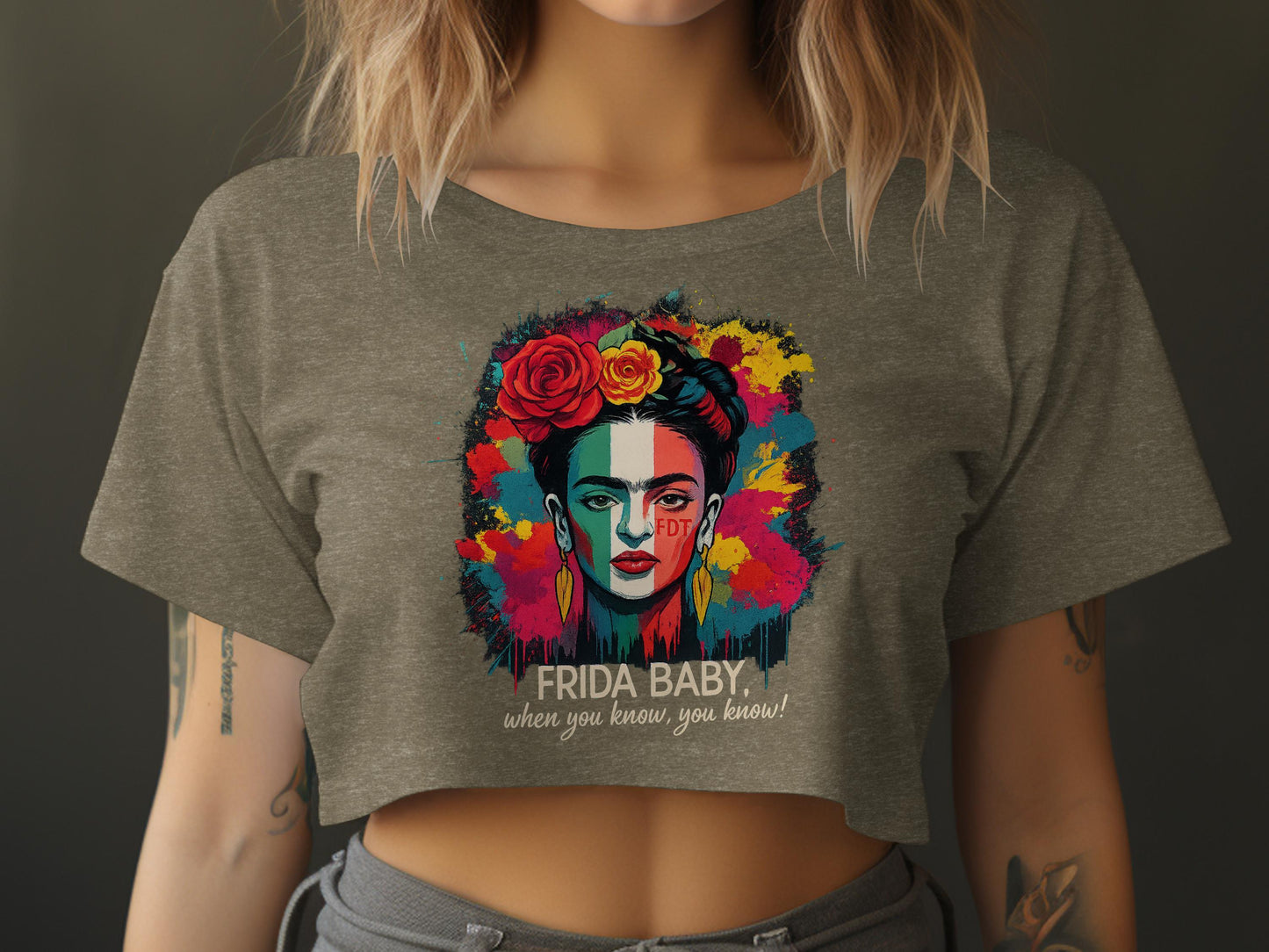 Frida Baby Colorful Artistic Women's Crop Top product