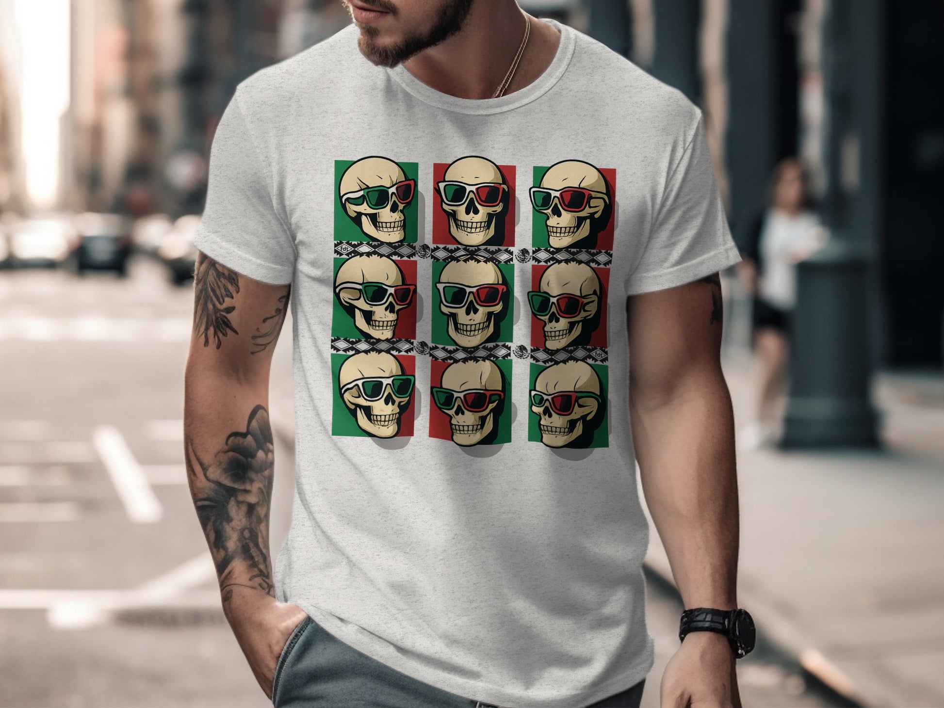 Colorful Skull Design Pop Art Style T-Shirt product