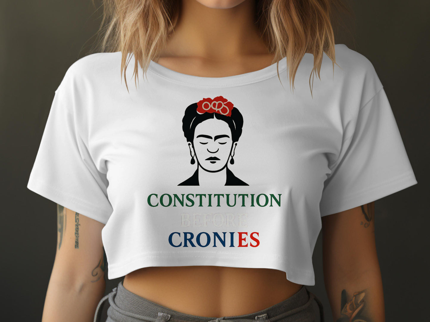 Constitution Before Cronies Crop Top