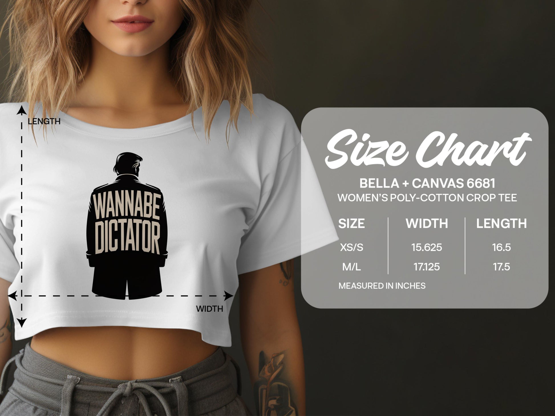 Wannabe Dictator Graphic Women's Crop Tee Product