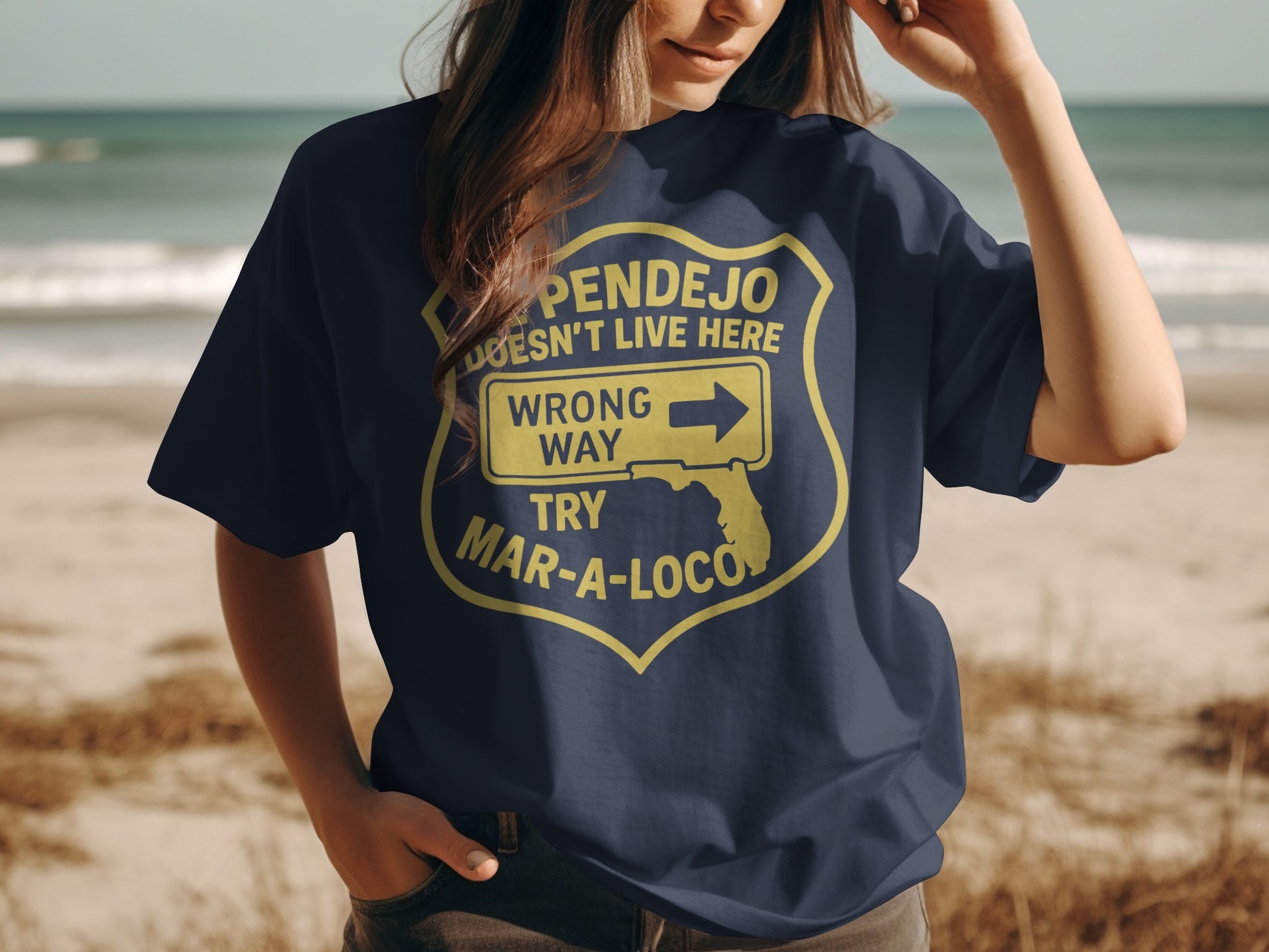 Try Mar-A-Loco Wrong Way Novelty Graphic T-Shirt product