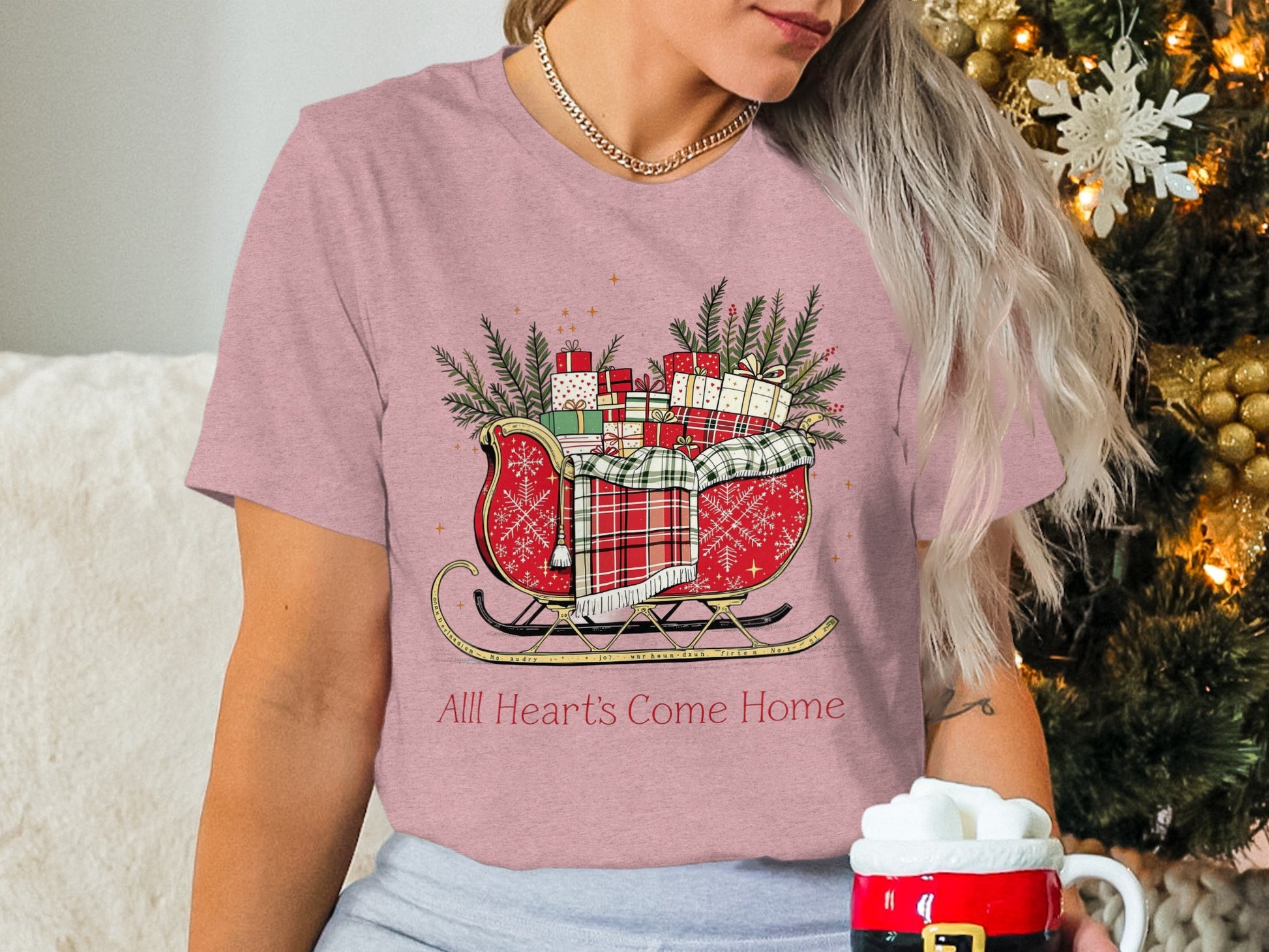 All Heart's Come Home Sleigh Christmas T-shirt