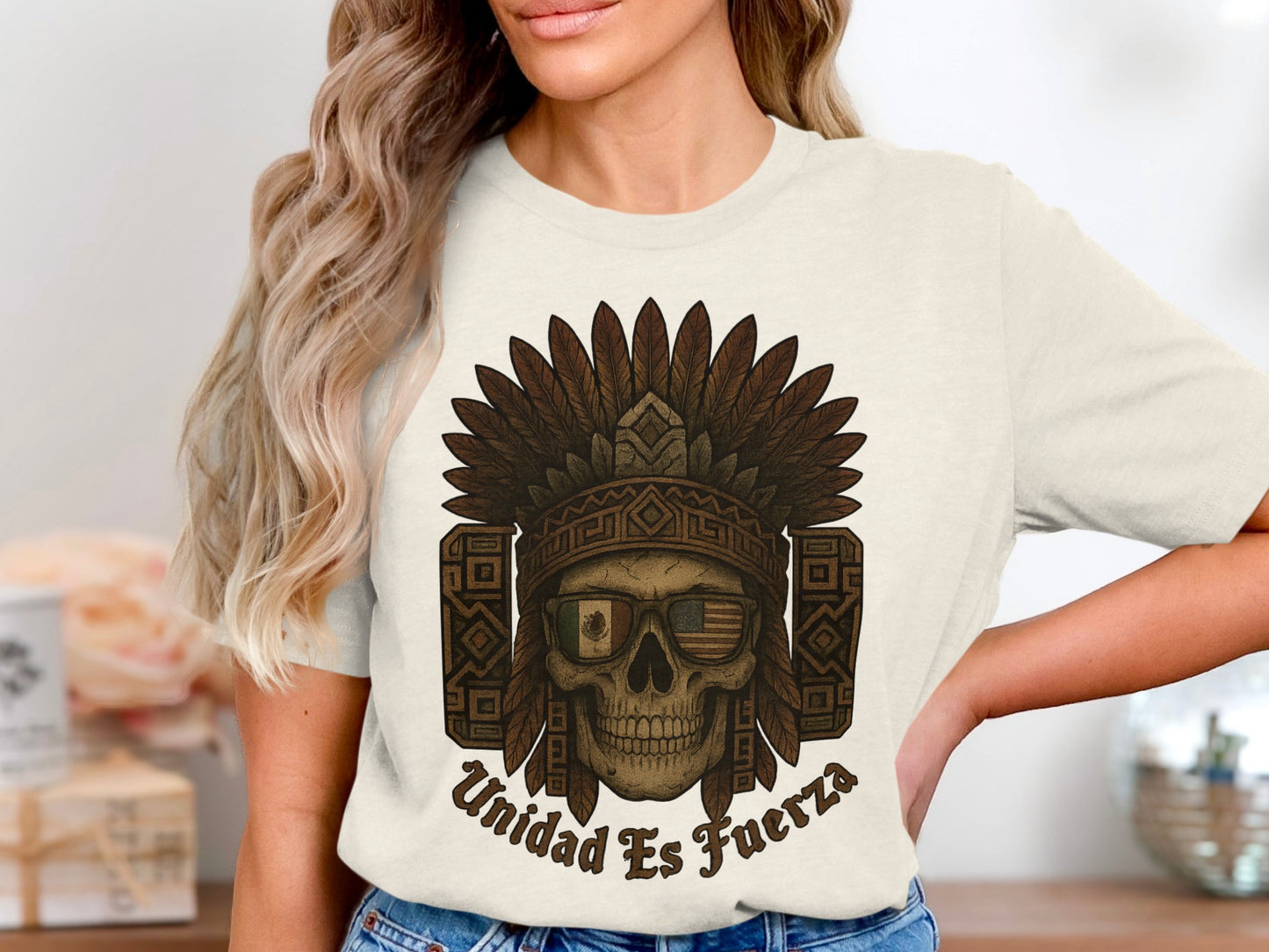 Unidad Es Fuerza Skull Graphic T-Shirt