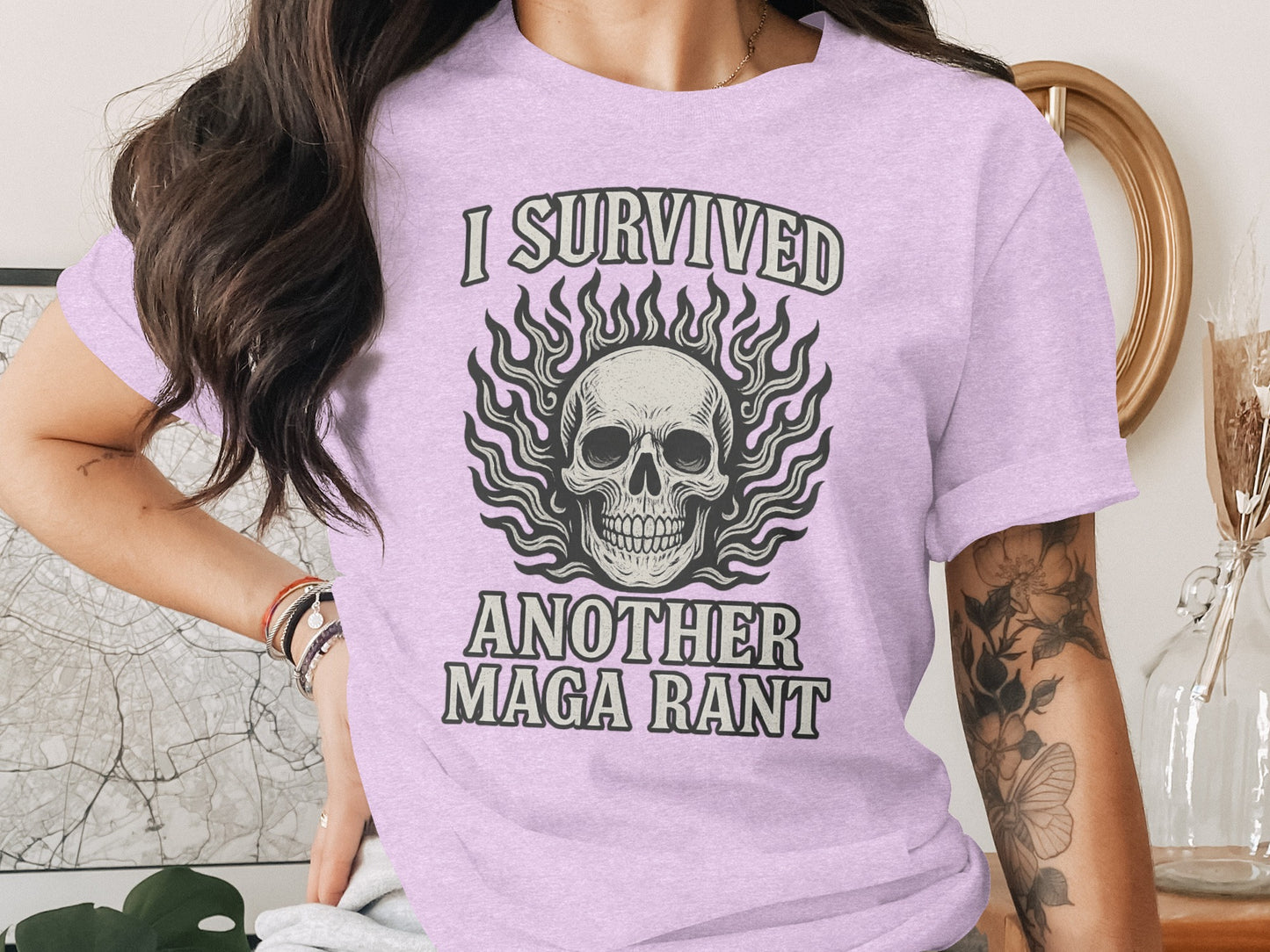 I Survived Another MAGA Rant Skull Graphic Shirt