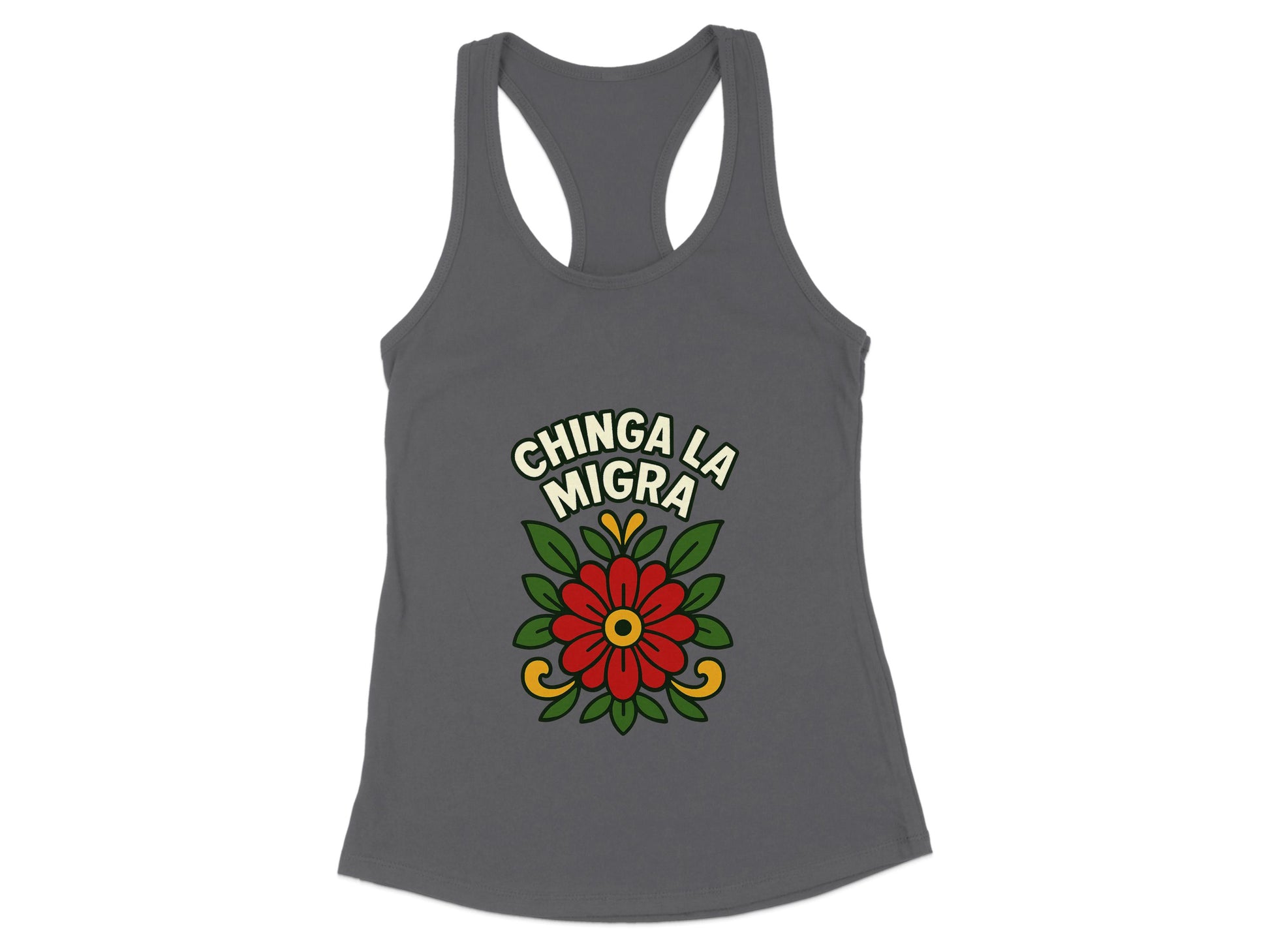 Chinga La Migra Flower Design Women's Tank Top product type