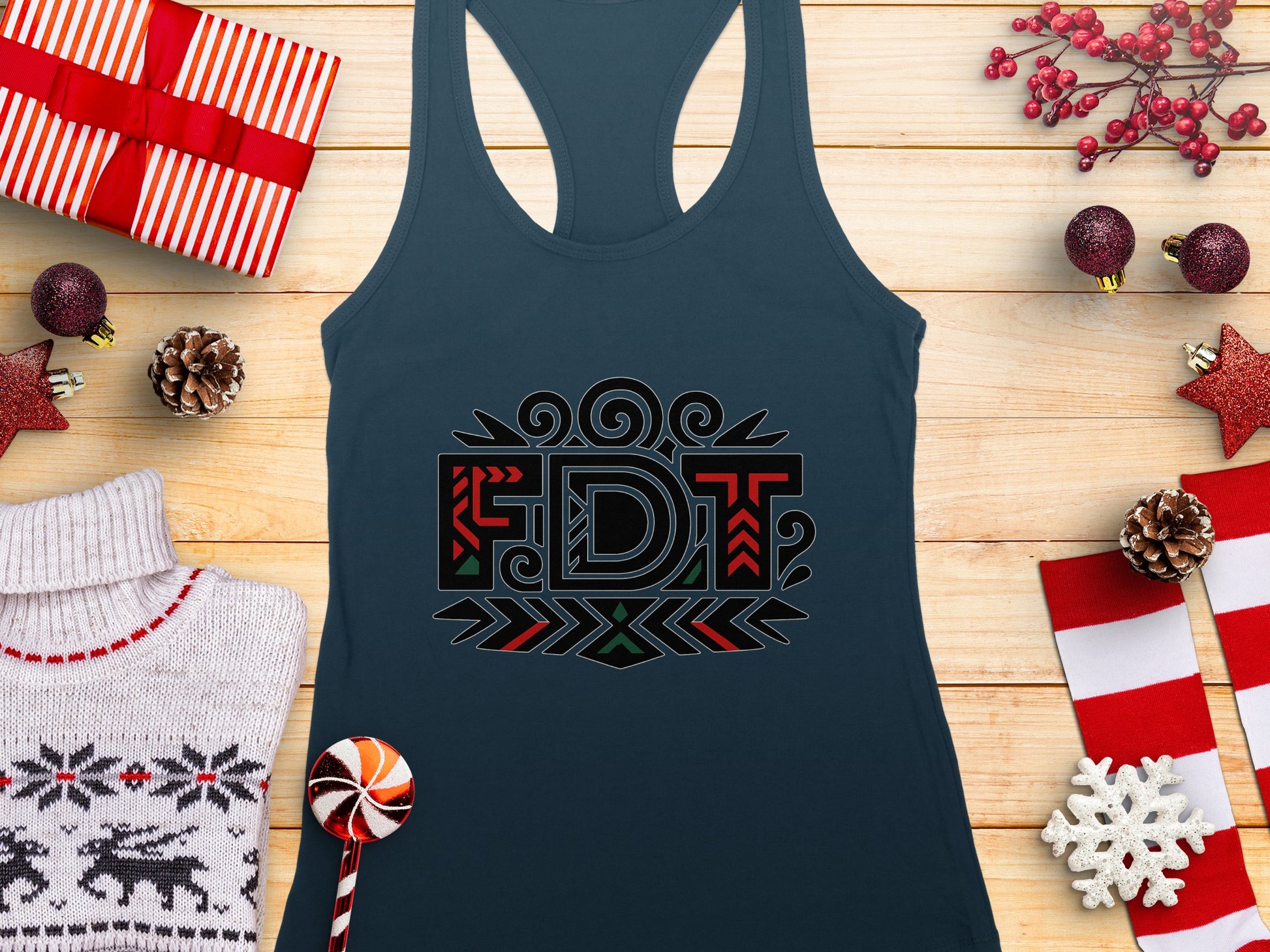 Festive Holiday Design Tank Top Clothing Piece