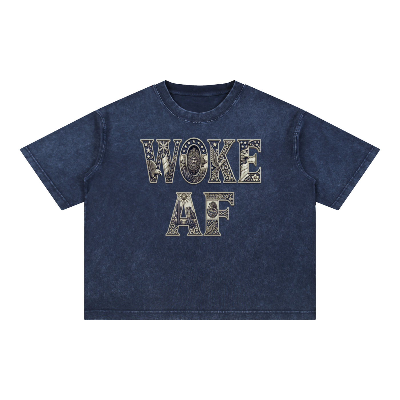 Woke AF with subtle fdt Mineral Wash Boxy Cotton T-Shirt