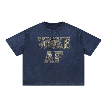 Woke AF with subtle fdt Mineral Wash Boxy Cotton T-Shirt