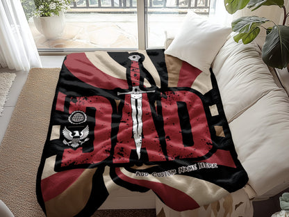 Personalized Dad Throw Blanket with Knife Design product