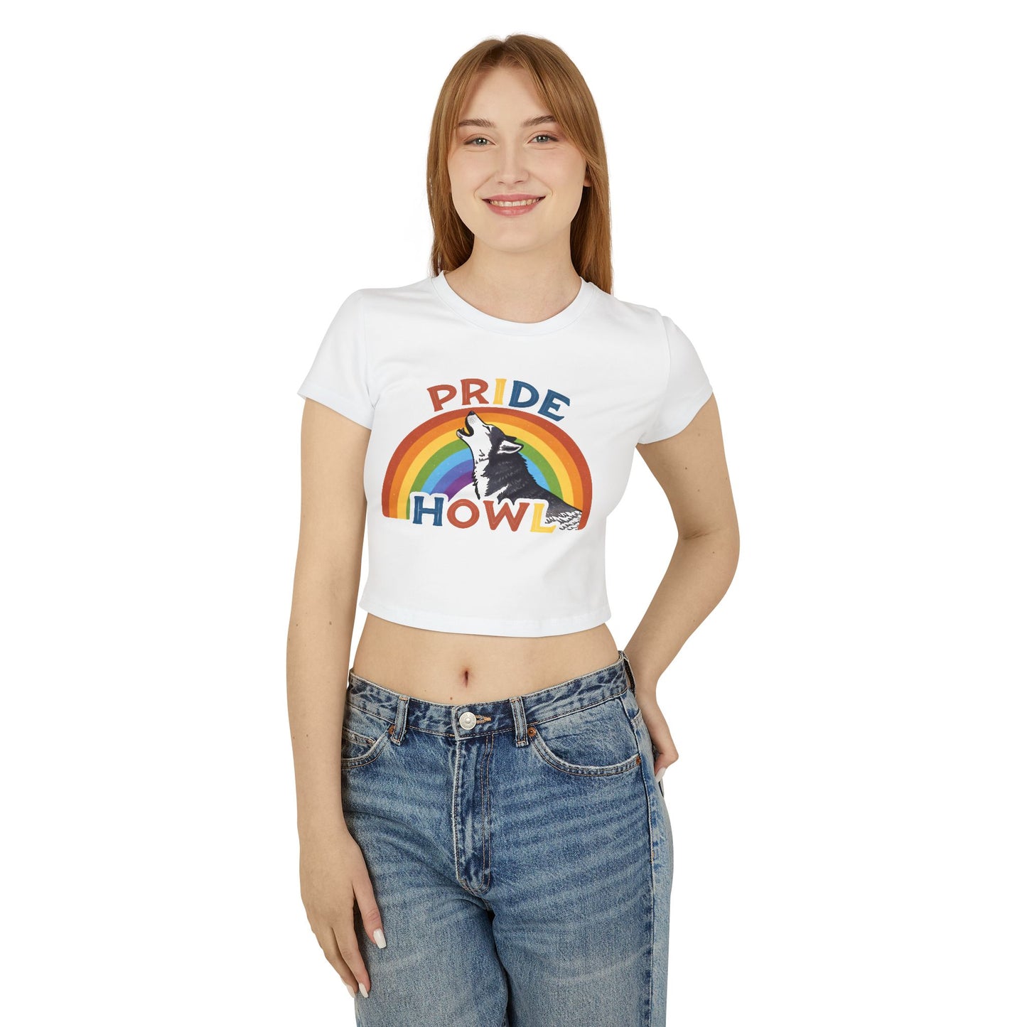 Pride Howl Women's Baby Tee - Celebrate LGBTQ+ Spirit