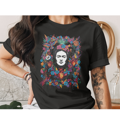 Frida Kahlo Portrait Colorful Floral Artwork product type