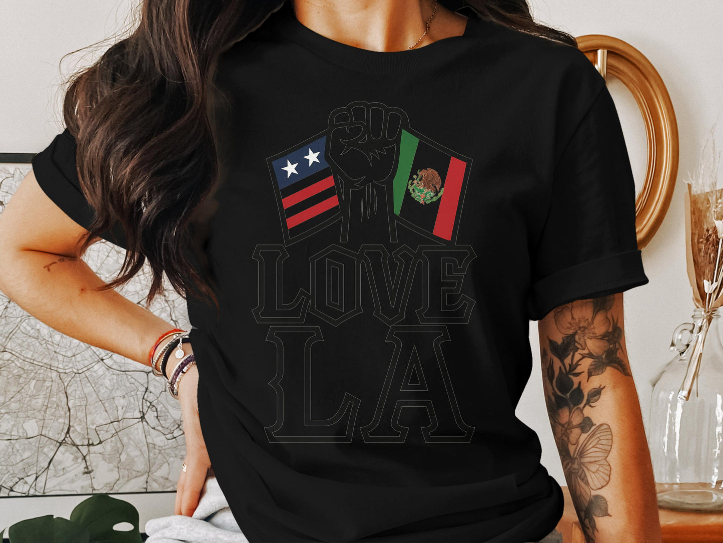 Love LA Mexico and Liberia Flag T-shirt product type