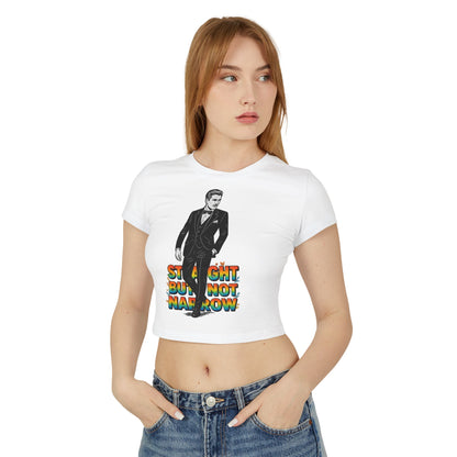 Straight But Not Narrow Women's Baby Tee - Fun and Inclusive Graphic Top