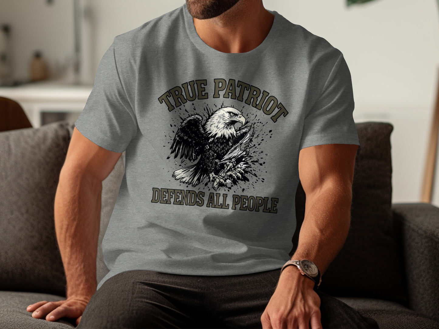 True Patriot Defends All People Graphic Shirt
