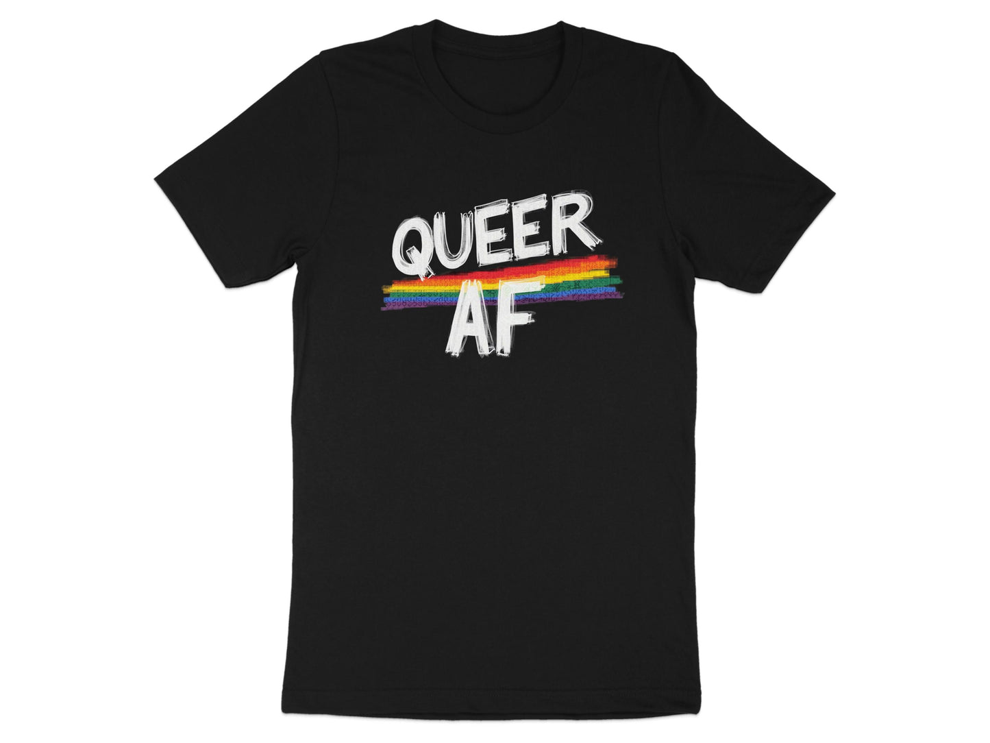 Queer AF Rainbow Graphic Statement T-Shirt product