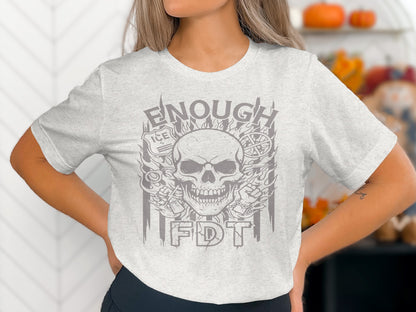 Enough FDT Skull Design Graphic Printed Tee Shirt