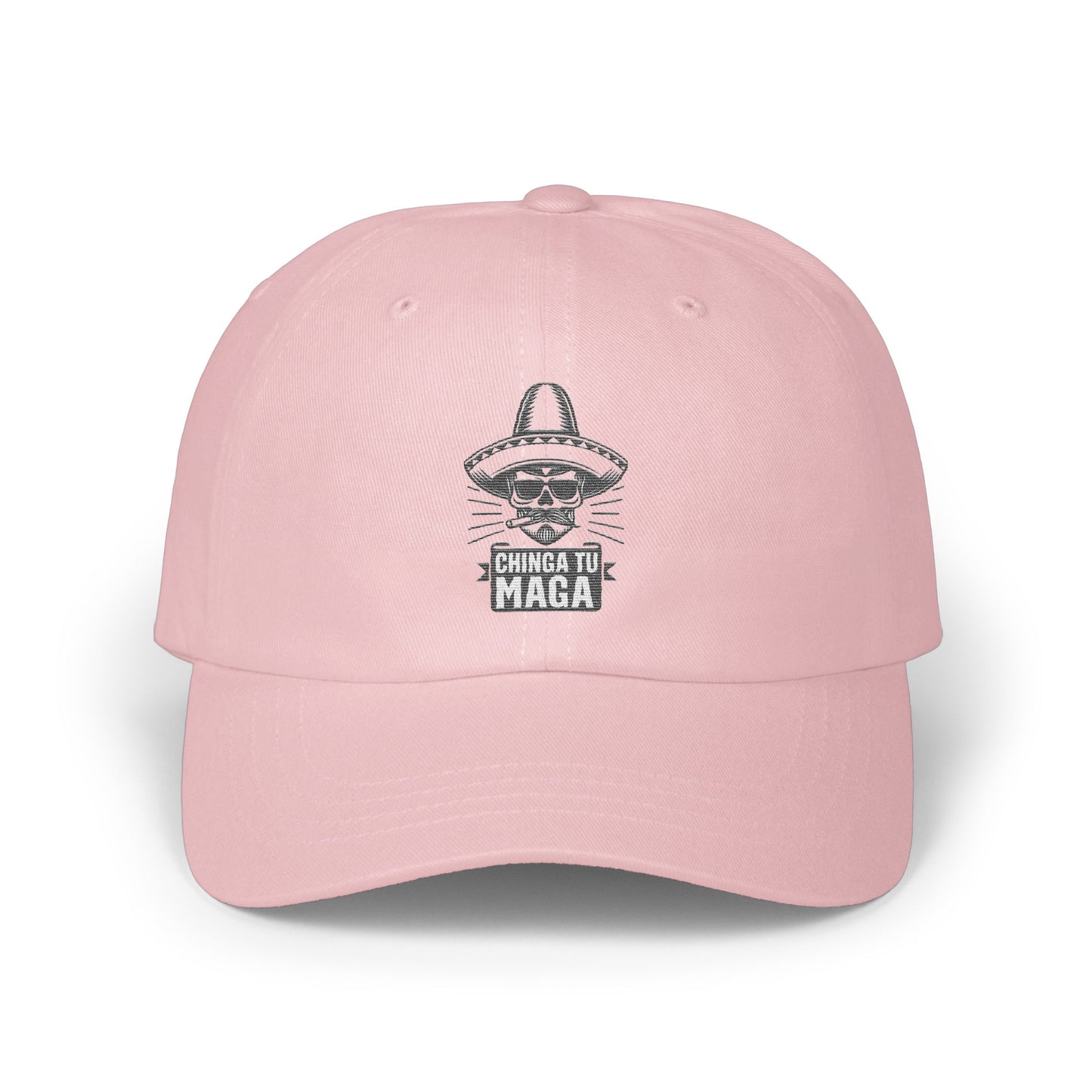 Pink Chinga Tu Maga Hat with Skull Design product type