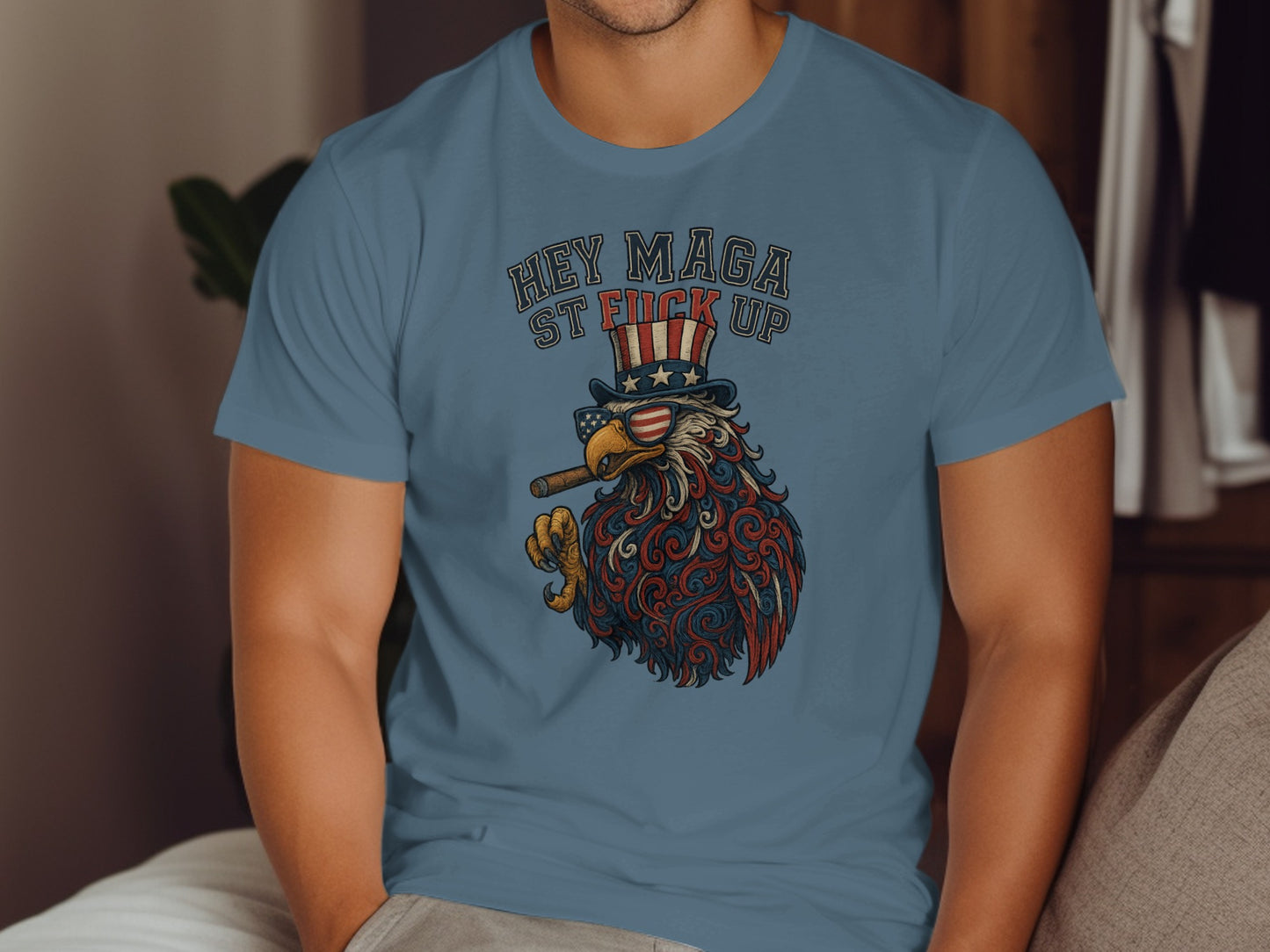 Hey Maga Sit Down Unique Patriotic Themed Graphic T-shirt product