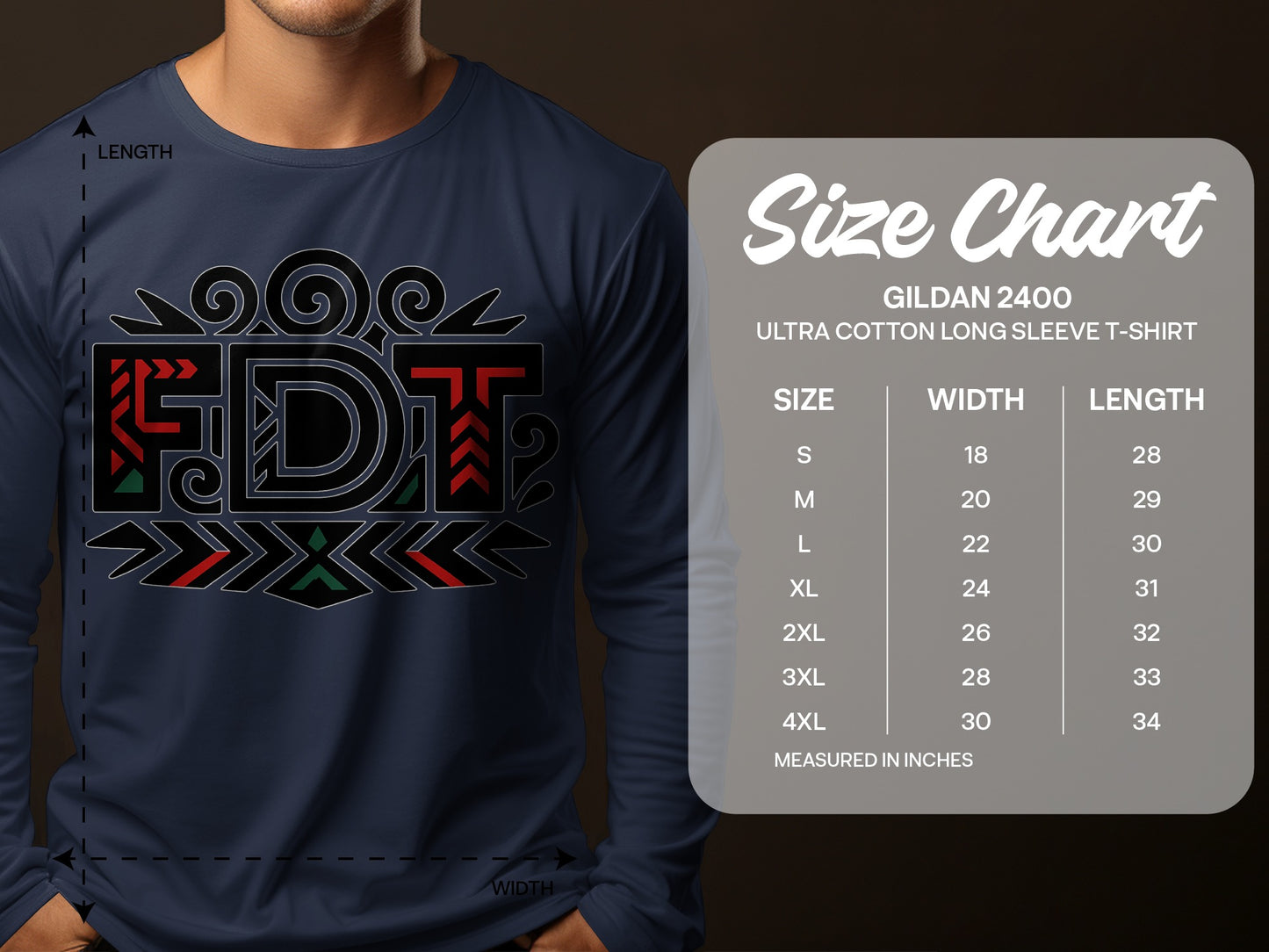 Stylish Long Sleeve FDT Graphic T-Shirt