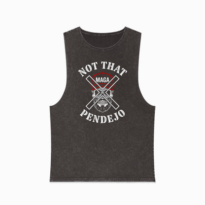 Muscle tee with "Not That Pendejo" and crossed machetes graphic.