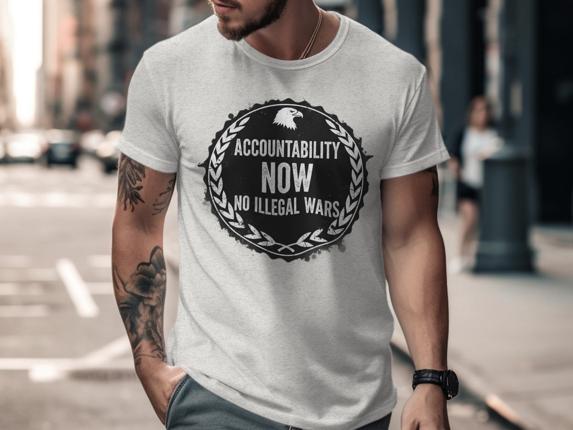 Accountability Now No Illegal Wars Statement T-Shirt