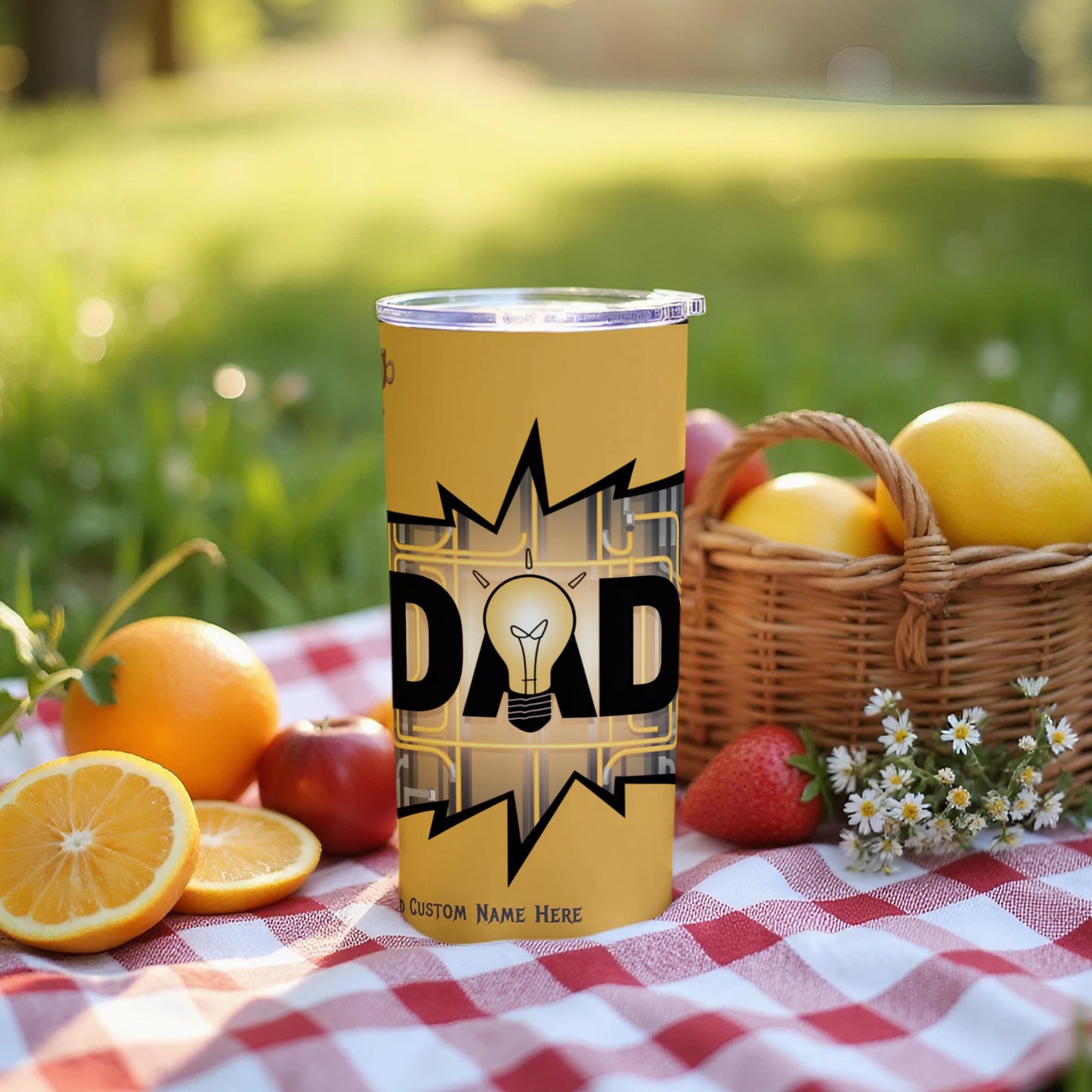 Yellow Dad Light Bulb Design Tumbler product