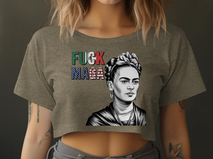 Frida Kahlo Fuck Maga Graphic Crop Top product