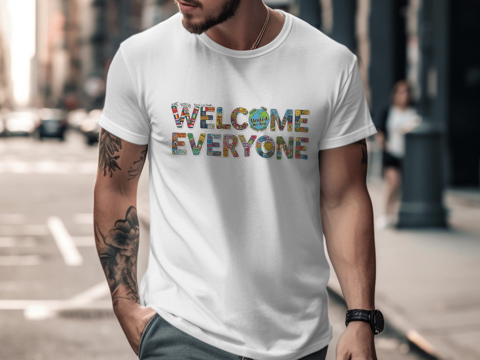 Welcome Everyone Print on Casual T-Shirt Product